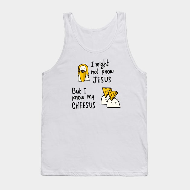 Jeesus Vs Cheeses Tank Top by Think Beyond Color